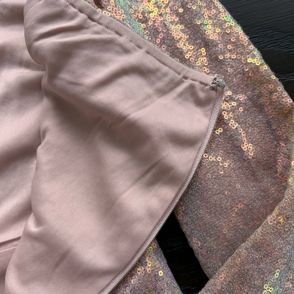 Glamorous Off-Shoulder Sequins Mini Pink Dress - Picture 12 of 15